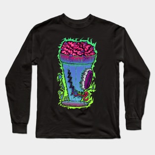 Crazy monster in a Milkshake cup Long Sleeve T-Shirt